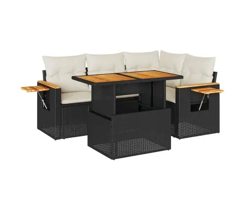 Sodo Komplektas Su Pagalvėlėmis, 5 Dalių, Poliratanas/Akacija