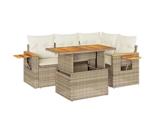 5-Osaline Aiadiivani Komplekt Patjadega, Beež, Rotang/Akaatsia