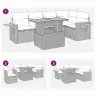 6-Daļīgs Dārza Dīvāna Komplekts, Matrači, Pelēka Pe Rotangpalma Vidaxl