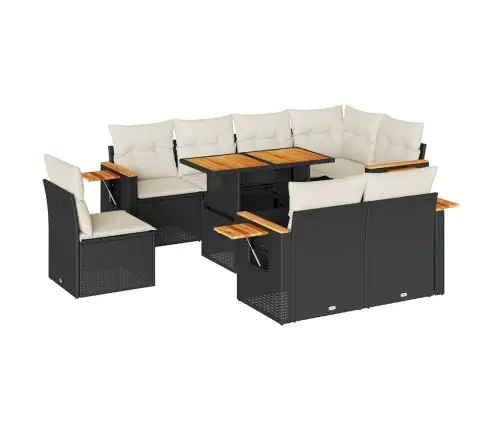 Sodo Komplektas Su Pagalvėlėmis, 9 Dalių, Poliratanas/Akacija