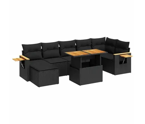 8-Osaline Aiadiivani Komplekt Patjadega, Must, Rotang/Akaatsia