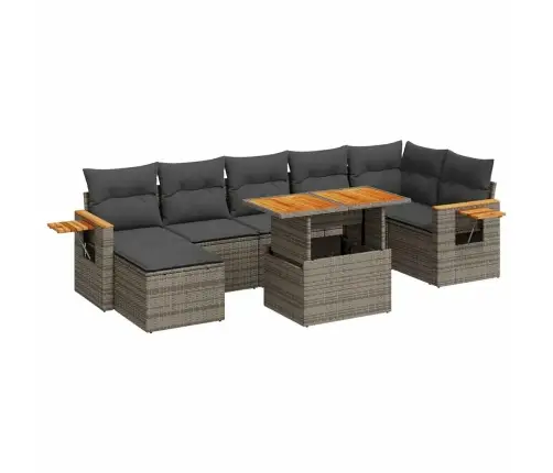 8-Osaline Aiadiivani Komplekt Patjadega, Hall, Rotang/Akaatsia