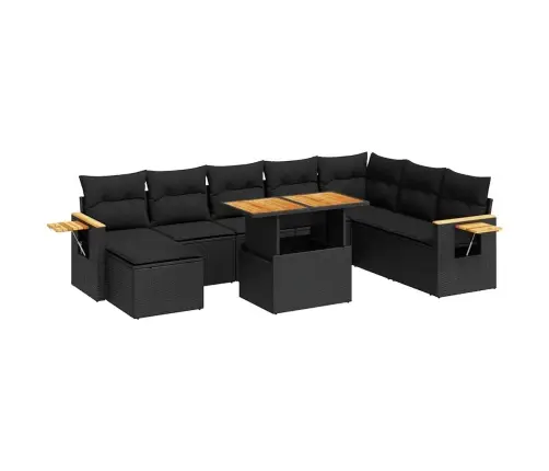 Sodo Komplektas Su Pagalvėlėmis, 9 Dalių, Poliratanas/Akacija