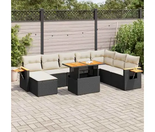 Sodo Komplektas Su Pagalvėlėmis, 9 Dalių, Poliratanas/Akacija