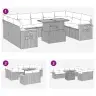 10-Daļīgs Dārza Dīvāna Komplekts, Matrači, Bēša Pe Rotangpalma Vidaxl