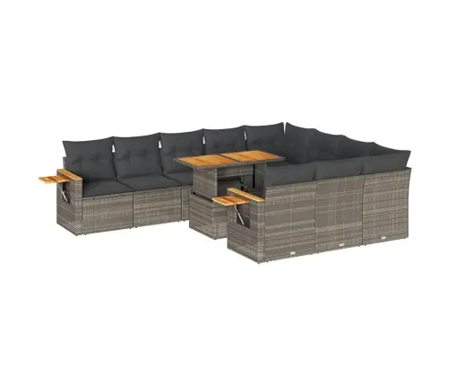 Sodo Komplektas Su Pagalvėlėmis, 11 Dalių, Poliratanas/Akacija