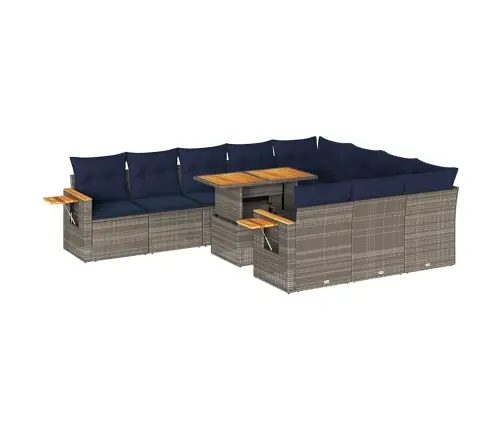 Sodo Komplektas Su Pagalvėlėmis, 11 Dalių, Poliratanas/Akacija