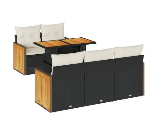 Sodo Komplektas Su Pagalvėlėmis, 6 Dalių, Poliratanas/Akacija