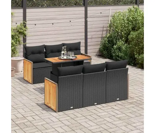 7-Osaline Aiadiivani Komplekt Patjadega, Must, Rotang/Akaatsia