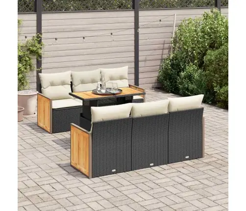 Sodo Komplektas Su Pagalvėlėmis, 7 Dalių, Poliratanas/Akacija