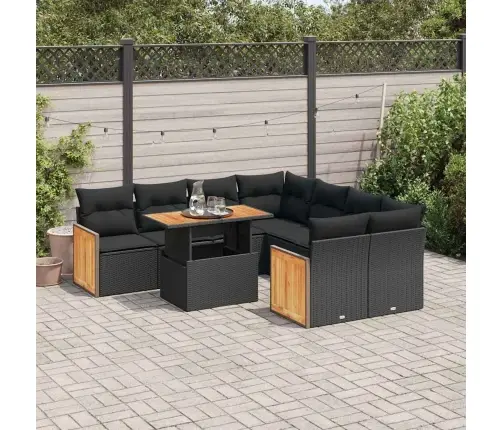 Sodo Komplektas Su Pagalvėlėmis, 9 Dalių, Poliratanas/Akacija