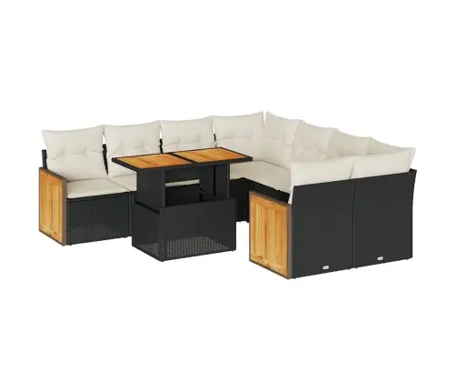 Sodo Komplektas Su Pagalvėlėmis, 9 Dalių, Poliratanas/Akacija