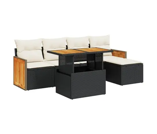 Sodo Komplektas Su Pagalvėlėmis, 6 Dalių, Poliratanas/Akacija