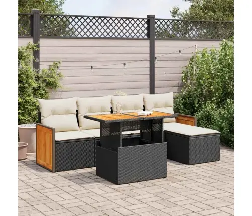 Sodo Komplektas Su Pagalvėlėmis, 6 Dalių, Poliratanas/Akacija