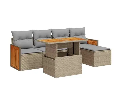 Sodo Komplektas Su Pagalvėlėmis, 6 Dalių, Poliratanas/Akacija