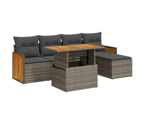 Sodo Komplektas Su Pagalvėlėmis, 6 Dalių, Poliratanas/Akacija