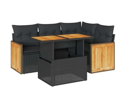 Sodo Komplektas Su Pagalvėlėmis, 5 Dalių, Poliratanas/Akacija