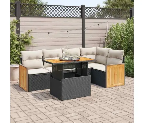 Sodo Komplektas Su Pagalvėlėmis, 6 Dalių, Poliratanas/Akacija