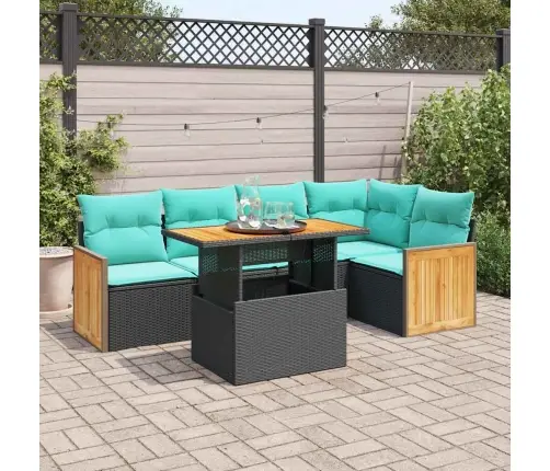 Sodo Komplektas Su Pagalvėlėmis, 6 Dalių, Poliratanas/Akacija