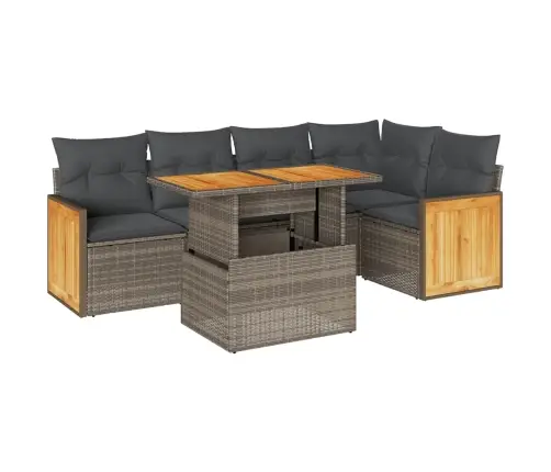 Sodo Komplektas Su Pagalvėlėmis, 6 Dalių, Poliratanas/Akacija