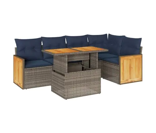 Sodo Komplektas Su Pagalvėlėmis, 6 Dalių, Poliratanas/Akacija