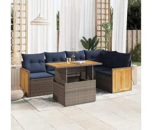 Sodo Komplektas Su Pagalvėlėmis, 6 Dalių, Poliratanas/Akacija