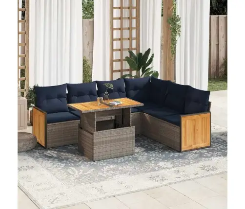 7-Osaline Aiadiivani Komplekt Patjadega, Hall, Rotang/Akaatsia