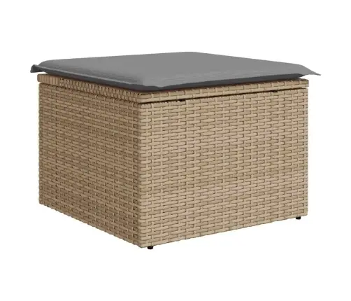 7-Daļīgs Dārza Dīvāna Komplekts, Matrači, Bēša Pe Rotangpalma Vidaxl