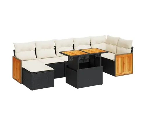 Sodo Komplektas Su Pagalvėlėmis, 8 Dalių, Poliratanas/Akacija