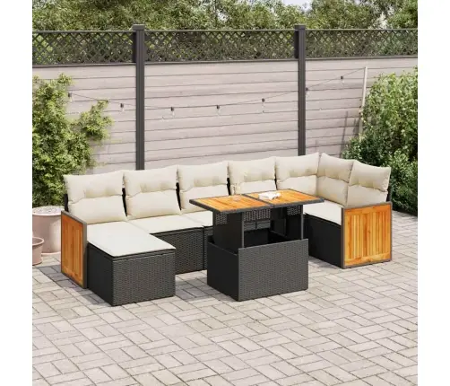 Sodo Komplektas Su Pagalvėlėmis, 8 Dalių, Poliratanas/Akacija