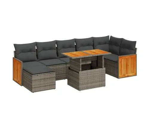 Sodo Komplektas Su Pagalvėlėmis, 8 Dalių, Poliratanas/Akacija