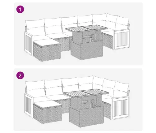Sodo Komplektas Su Pagalvėlėmis, 8 Dalių, Poliratanas/Akacija