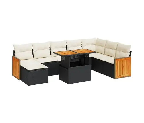 Sodo Komplektas Su Pagalvėlėmis, 9 Dalių, Poliratanas/Akacija