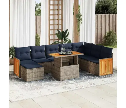 Sodo Komplektas Su Pagalvėlėmis, 11 Dalių, Poliratanas/Akacija