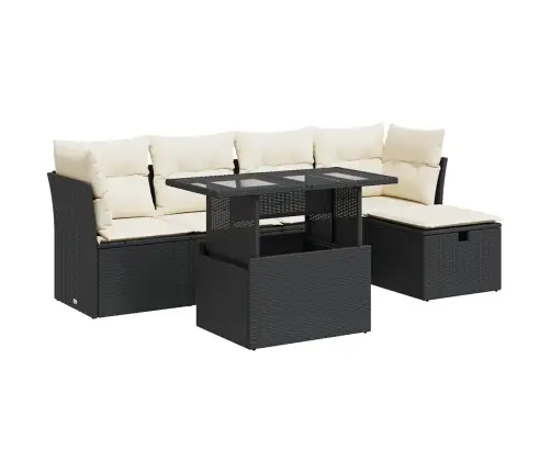 6-Osaline Aiadiivani Komplekt Patjadega, Must, Polürotang