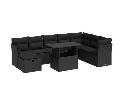 9-Osaline Aiadiivani Komplekt Patjadega, Must, Polürotang