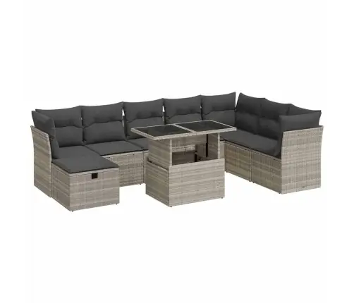 9-Osaline Aiadiivani Komplekt Patjadega, Helehall, Polürotang