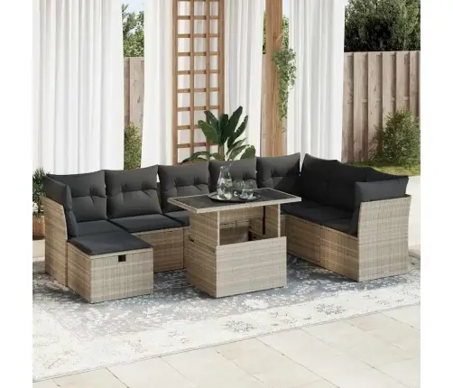 9-Osaline Aiadiivani Komplekt Patjadega, Helehall, Polürotang