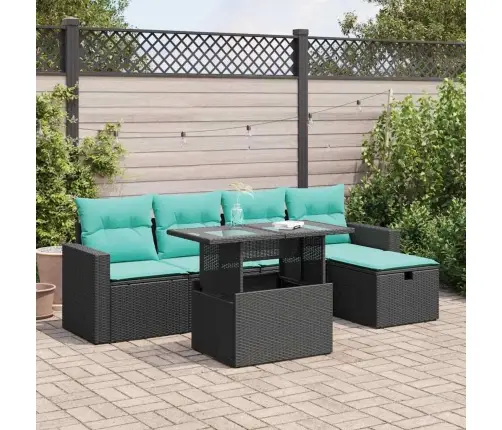 6-Daļīgs Dārza Dīvāna Komplekts, Matrači, Pelēka Pe Rotangpalma Vidaxl