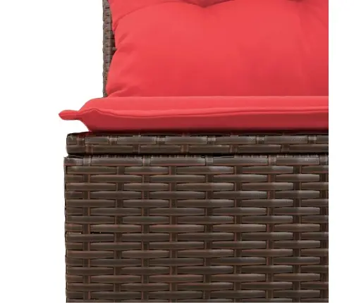 6-Osaline Aiadiivani Komplekt Patjadega, Pruun, Rotang/Akaatsia