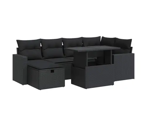 7-Osaline Aiadiivani Komplekt Patjadega, Must, Polürotang