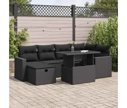 7-Osaline Aiadiivani Komplekt Patjadega, Must, Polürotang