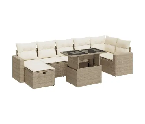 8-Osaline Aiadiivani Komplekt Patjadega, Beež, Polürotang