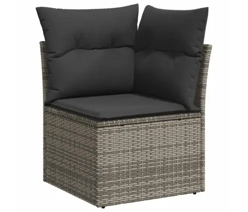 8-Daļīgs Dārza Dīvāna Komplekts Ar Matračiem, Pelēks Pe Pinums Vidaxl