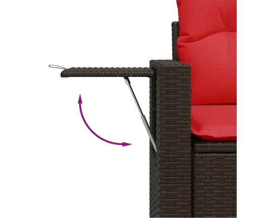 8-Osaline Aiadiivani Komplekt Patjadega, Pruun, Rotang/Akaatsia