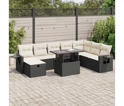 9-Osaline Aiadiivani Komplekt Patjadega, Must, Polürotang