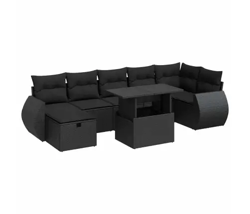 8-Osaline Aiadiivani Komplekt Patjadega, Must, Polürotang