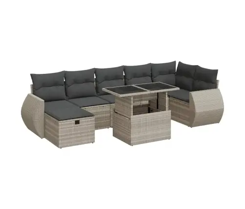 8-Osaline Aiadiivani Komplekt Patjadega, Helehall, Polürotang