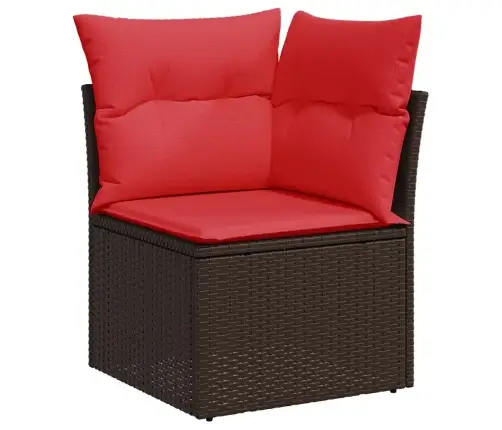 8-Osaline Aiadiivani Komplekt Patjadega, Pruun, Rotang/Akaatsia