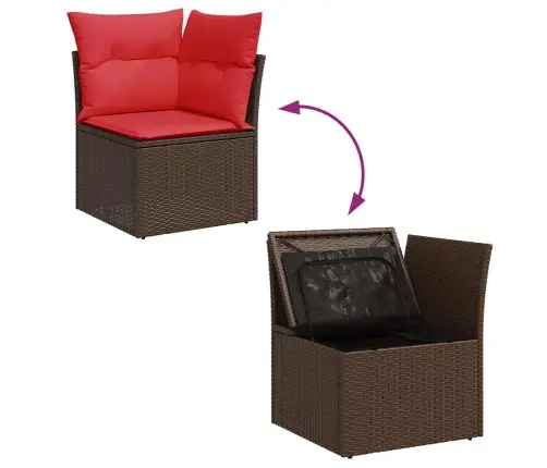 9-Osaline Aiadiivani Komplekt Patjadega, Must, Rotang/Akaatsia